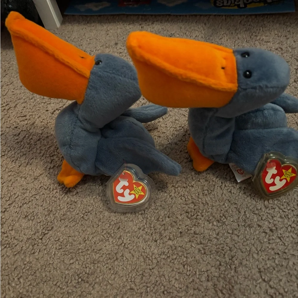Ty Blue and Orange Plush Bird Toy with Oversized Beak